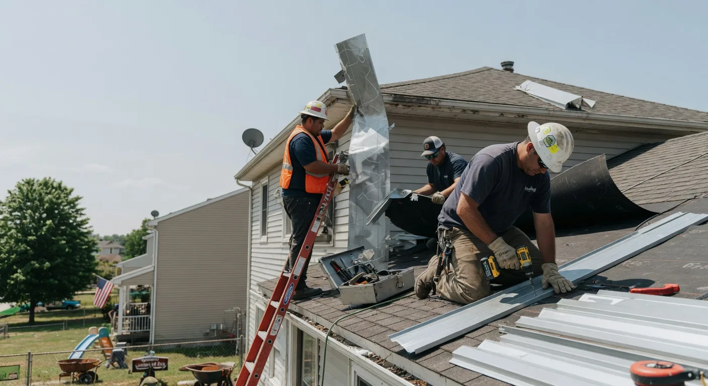 Storm Damage Metal Roof Repair in Saratoga, IN
